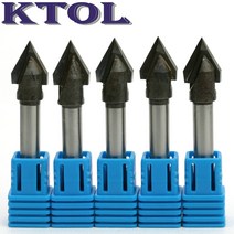6x10mm 60 도 V 그루브 라우터 비트 5개 텅스텐 카바이드 밀링 커터 CNC 목공 도구 3D 목재 조각 챔퍼 엔드, 한개옵션0