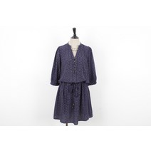 (KIM\S BOUTIQUE)킴스 부티크 네이비 러블리 버섯 무늬 허리라인 쉬폰 원피스(S)