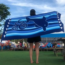 케이투나인 춤추는고래 특대형 비치타올 1800x1000mm, 1개, 특대 춤추는고래 비치타올