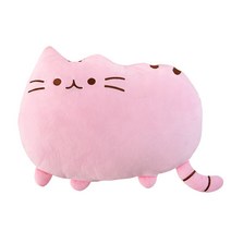 배곧홈데코 부드럽고 귀여운 고양이 등쿠션 허리쿠션, 핑크