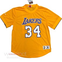 NBA LA 레이커스 #34 샤킬 오닐 크루넥 메쉬 티셔츠 NBA 져지 티셔츠