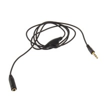무저항잭 이어폰연장선 이어폰분배기 컴퓨터이어폰마이크 커스텀케이블 mmcx 3.5mm mf 1m 오디오 확장 스테레오 헤드폰 코드 케이블(볼륨 컨트롤 포함) 드롭 배송, 협력사