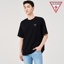 [게스] 유니 미니로고 세미오버핏 반팔티 NO2KE441