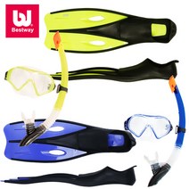 BW_25021 드림다이버 스노클 + 오리발세트 S사이즈, 드림다이버스노클 오리발S 색상랜덤_25021