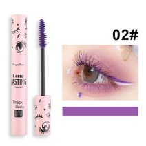 마스카라 4d 실키 마스카라 방수 빠른 건조 속눈썹 컬 확장 메이크업 파티 속눈썹 블루 퍼플 블랙 화이트 커피 잉크 마스카라, 02 Purple