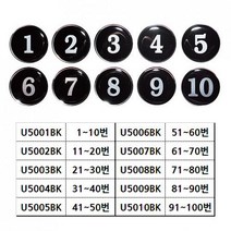 el1700 원형숫자판 (흑색 1~10) (5001-BK) 스티커/숫자스티커/원형스티커/접착스티커/테이블용