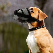 어질리티 강아지슬개골보호대 짖음방지기 강아지짐볼 Breathable Dog Muzzle Soft Mesh Covered For Gifts, 02 M_01 Black