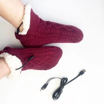 Vkkn Usb발난로 발난로 usb발난로 발온열기usb 전기발난로 온열슬리퍼 사무실발난로, 버건디