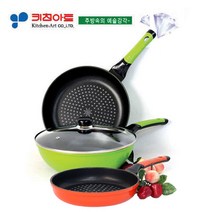 키친아트 스마트 투캡 다이아몬드코팅 후라이팬3종(C)SET(20+28+28궁)유리