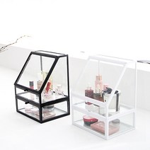주앤지 화장품 수납 정리함 향수 립스틱 정리함 튼튼한 내맘대로 조립식 화장품 정리함, 화이트 - 커버형 정리함