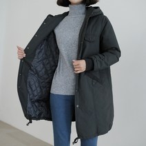 빼빼 여성용 압축누빔안감 후드 야상 점퍼