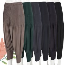 서로사 여성 사선 플리츠 배기팬츠