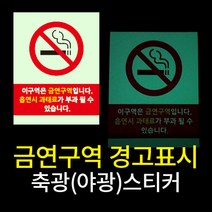 금연구역 위치표시 축광 야광 안전스티커 400I03
