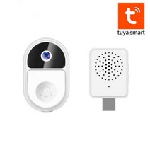 IoT Ai 인터폰 비디어폰 설치 교체 Corui-Tuya 와이파이 비디오 초인종 야외 무선 스마트 비주얼 도어 벨, 01 White V8