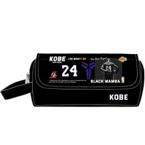 NBA 코비 펜파우치 문방구 남자 대용량 3 도착함 6 년 급 캔버스천 더블레이어 필통 T, 블랙 A