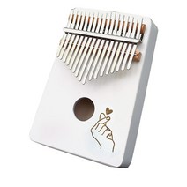 울트라패션 칼림바 17음계 힐링악기 우드 투명 이시영취미 아무놀이챌린지 집콕놀이 집에서 할수있는 놀이 집순이취미 인싸템, B_02화이트/하트손가락