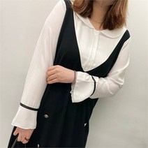 더블 버튼 카라 원피스 209E905S 빅사이즈 여성