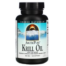 Source Naturals ArcticPure 크릴 오일 500mg 소프트젤 120정 353604, 500 mg, 120 개