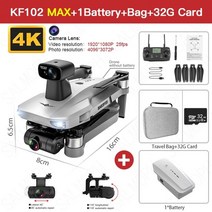kf102 max drone 4k profesional with hd 카메라 5g 2축, kf102 max 1b 백 32g