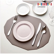 한샘 16각 실리콘 식탁매트 2P, 브라운