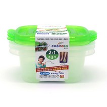 쿨라라 플라스틱 용기 직사각6호 1100ml 3P 깊은형, 3개