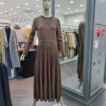 우븐배색니트원피스 (SAKO32161 브라운 베이지)