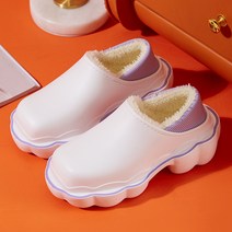 JL 겨울 방수 사무실 여성 키높이 털 슬리퍼 6cm