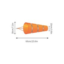 풍향계 풍속계 풍향 웨더 베인 정원 바람개비 6080100cm windsock 야외 용, 주황색-회색-s