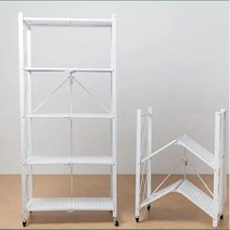 일상곳곳 접이식 다용도 폴딩 철제선반, 3단, 글로시화이트