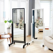 이동식 대형와이드거울 예쁜 인테리어현관 전신거울 500x1500, 블랙ㅡ브라운