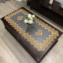 JINGHENG 패브릭아트 직사각형 가정용 고급 티테이블보 식탁 탁상보, T09-S81클래식한 놈코어(망사), C01-50*100cm(펀칭 꽃무늬)