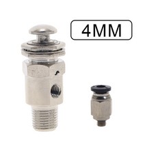 공압 부품 TAC-3P 공기 공압 기계 밸브 배기 2 위치 3 방향 M5 암 1/8 "수나사 버튼 W 피팅, 01 With 4mm Fitting