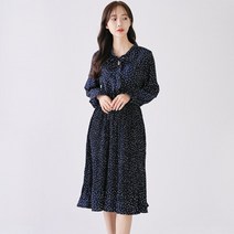 [바보사랑] 여자 도트 봄 데일리 프릴 플리츠 롱 원피스[옷자락]