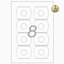 라이브잇 폼텍 미니 CD 광택 전산 라벨지 PS-3672 10p, 2개, 8칸