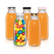 밀크티유리병300ml(A)38파이, 핑크.검정