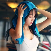 여름 스포츠 쿨 아이스 땀 타월 등산 운동 경량 수건 실버