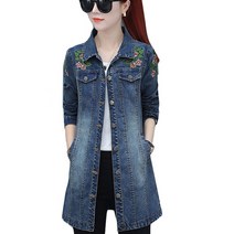 빅사이즈원피스 77 88 99 4XL-5XL 가을 여성 자켓 자수 데님 자켓 루즈 캐주얼 청바지 자켓 여성 코트 아웃웨어 여성 자켓 5 327