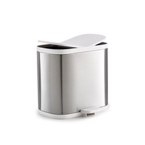 조셉조셉 스플리트 스틸 웨이스트 & 리사이클링 빈 휴지통 6L, 1개, Stainless Steel