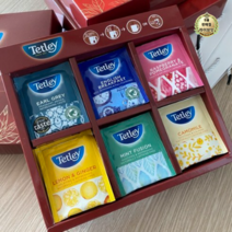 테틀리 홍차 허브차 선물 세트 + 쇼핑백 세트, 63세트, 티백 6종 x 4p + 쇼핑백