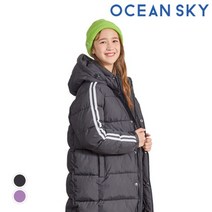 오션스카이 공용 테이프 포인트 롱패딩 2color