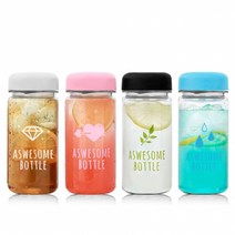 데이즈룸 어썸보틀 디자인 트라이탄 미니보틀(350ml)+파우치 세트, 핑크+랜덤 보틀 파우치(미니), 350ml