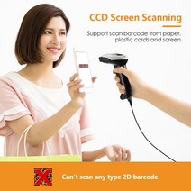 휴대용스캐너 Evnvn 블루투스 CCD 바코드 스캐너 블루투스 2.4GHz 무선 유선 연결 핸드 헬드 1D 바코드 리, 한개옵션0