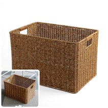 비네뜨 라탄짜임 사각 바구니 44X30CM 월넛 북유럽바스켓 뜨개바구니 수납박스