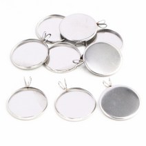 (절대 페이드) 20pcs 14mm 16mm 18mm 스테인레스 스틸 카메오 설정 카보 숑베이스 매력 펜던트 커넥터 트레