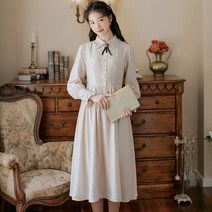경성 의복 개화기 의상 레트로 빈티지 복고풍 원피스 캐쥬얼 카라 드레스