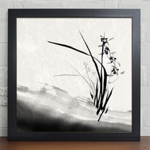 꾸밈 iw426-수묵화동양란인테리어액자 액자, 블랙-B타입-화분