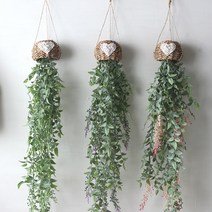 열매 넝쿨 화분-행잉하트(3color), 화이트