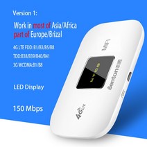 4G Lte 휴대용 와이파이 라우터 VPN 150Mbps 공유기, Version 1_2050mAh battery