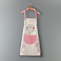 블룸 토끼디자인 핸드타월 일체형 방수앞치마, 핑크