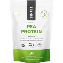 Sprout Living Simple 유기농 완두콩 단백질 454g (1lb)